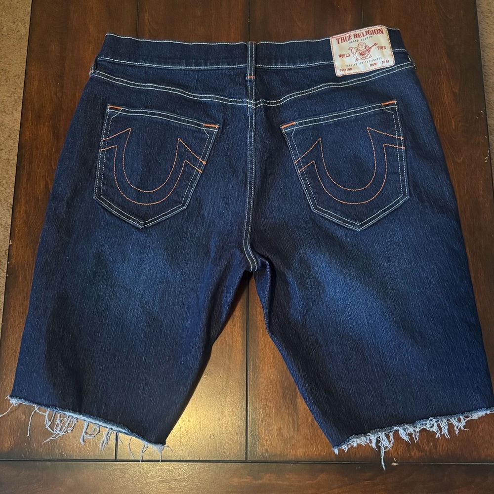 True Religion Men's Dark Blue Jean Shorts 36 - Picture 8 of 10